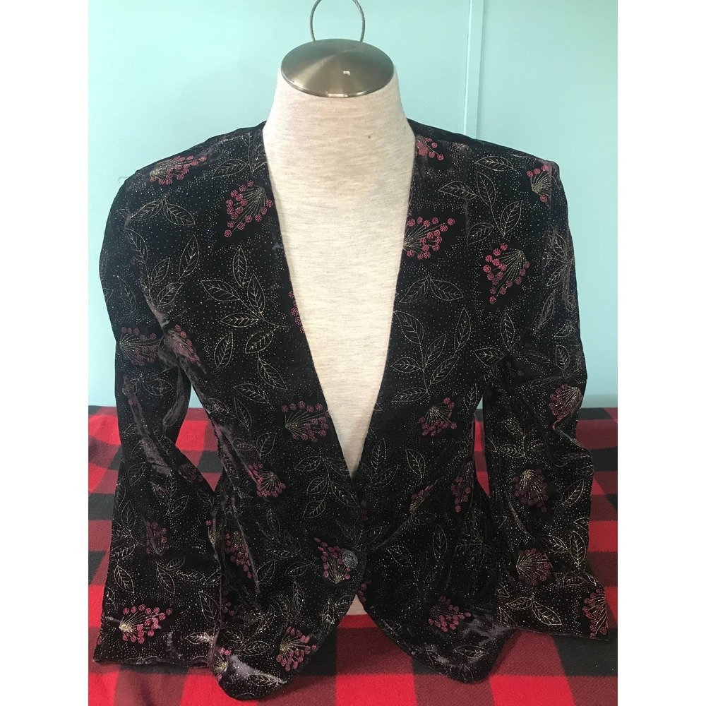 Norton McNaughton 12 Lady's Jacket Black w/floral design